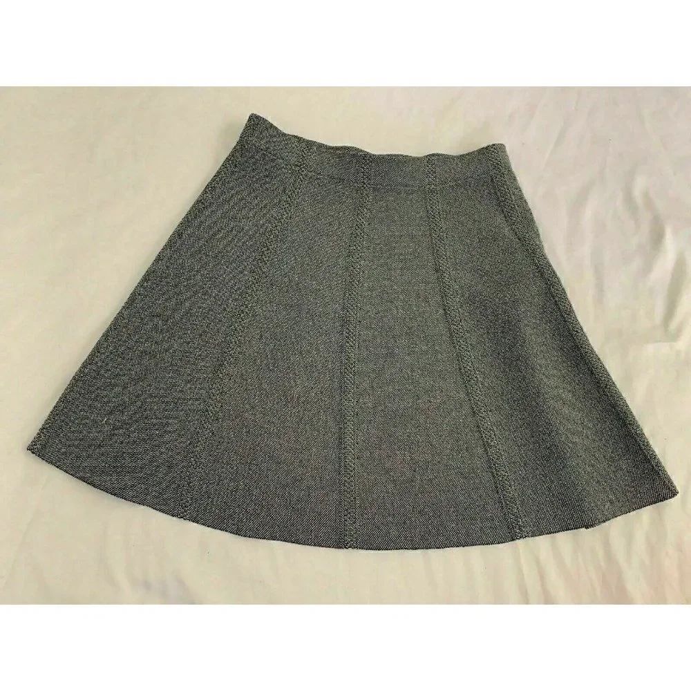 Zara Womens Black White Fit Flare High Waist Mini Skirt Small